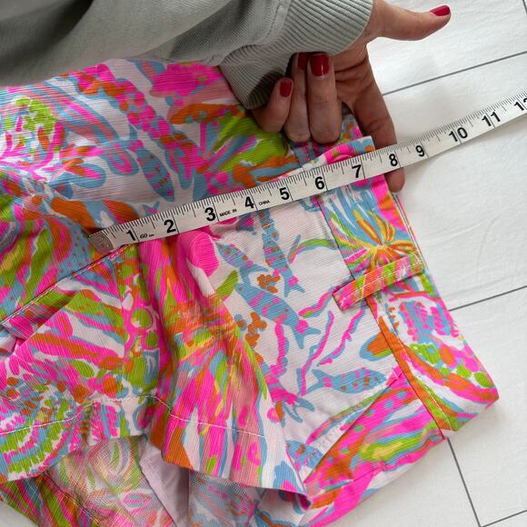 Lilly Pulitzer Shorts Womens 2 Pink White Callahan Scuba to Cuba Resort Preppy - Picture 9 of 11